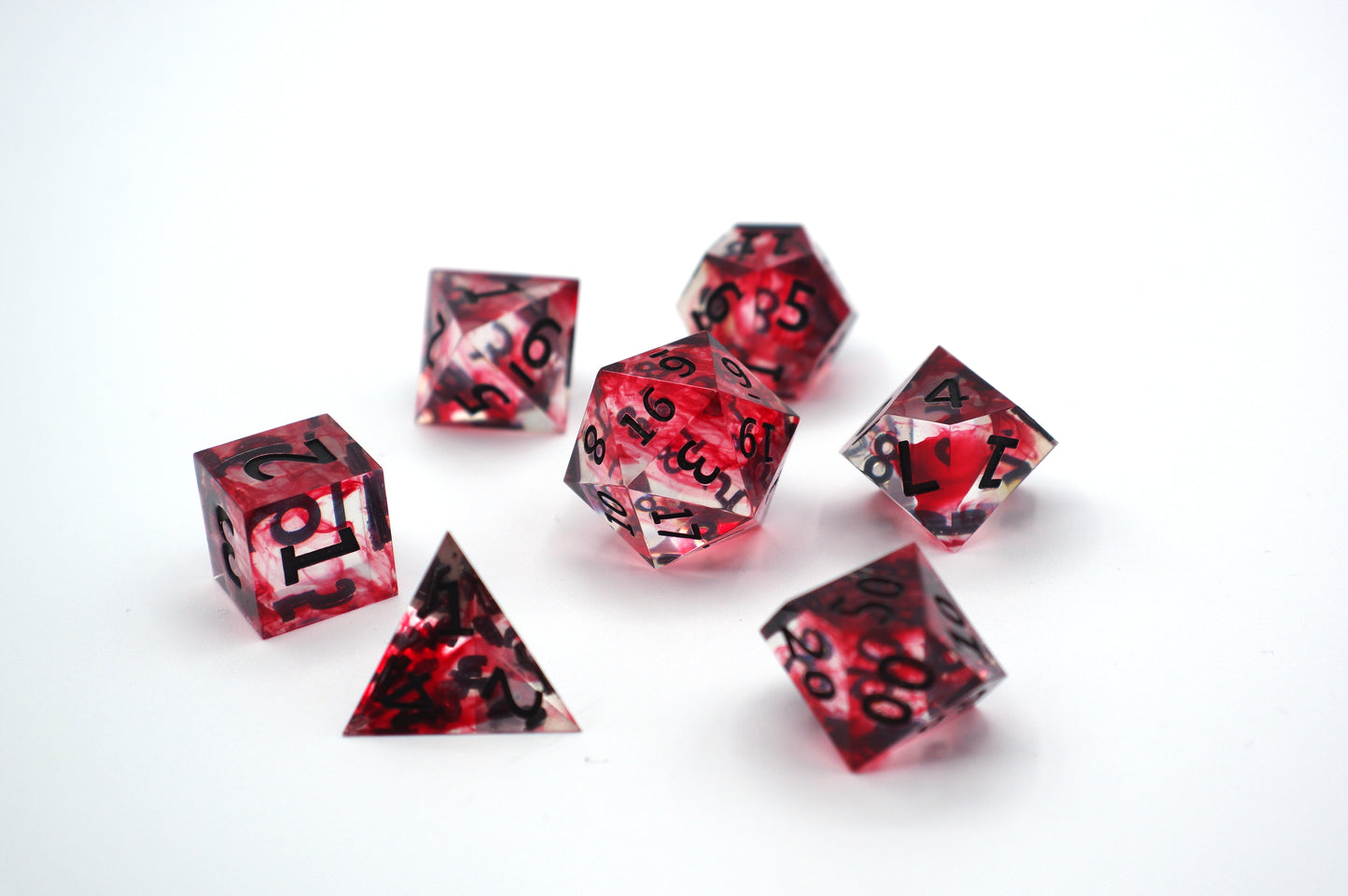 Blood Hunt | Sharp Edge 7 piece polyhedral DnD ttrpg dice