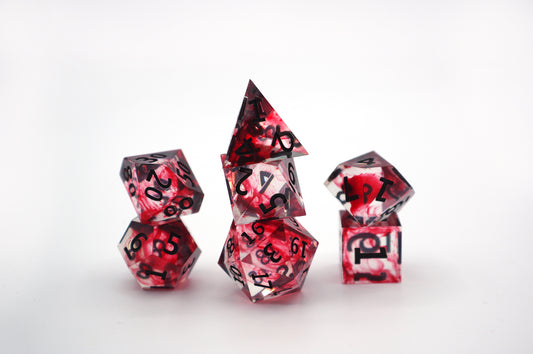 Blood Hunt | Sharp Edge 7 piece polyhedral DnD ttrpg dice