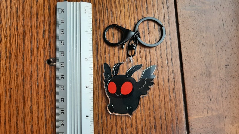 Mothman Keychains | Acrylic 2.5 inch lobster clasp and keyring