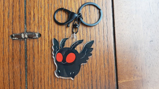 Mothman Keychains | Acrylic 2.5 inch lobster clasp and keyring