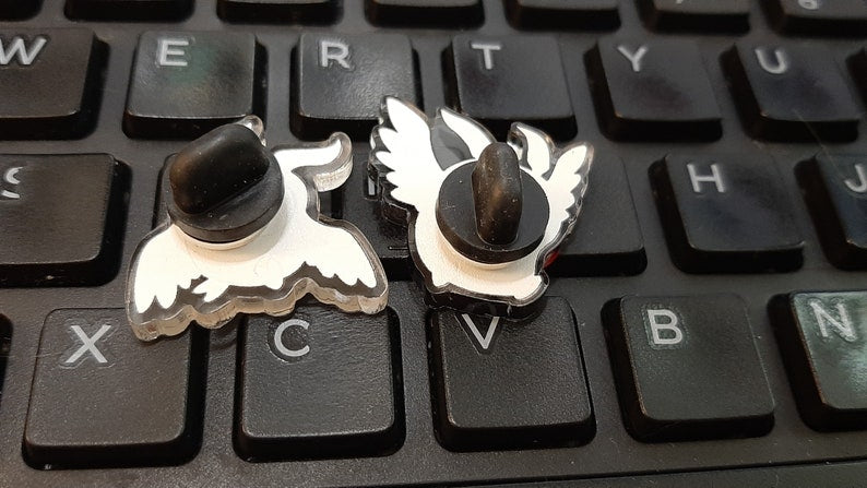 Mothman Pins | Acrylic 25mm rubber stopper