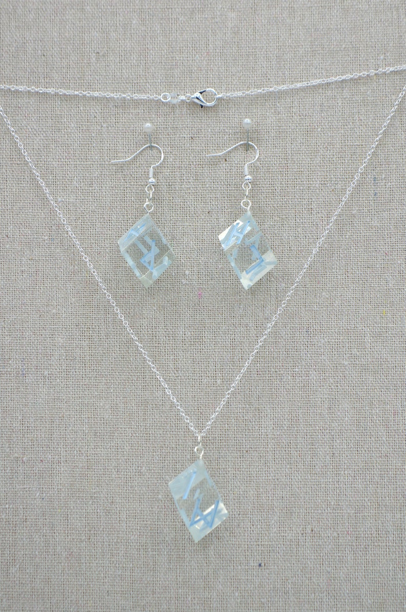 Frost Runes Earring and Pendant Set